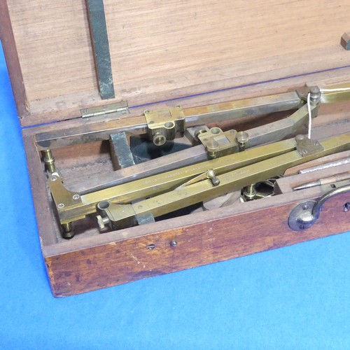 411 - A mahogany cased brass Pantograph, in rectangular fitted box, the pantograph of standard design sign... 