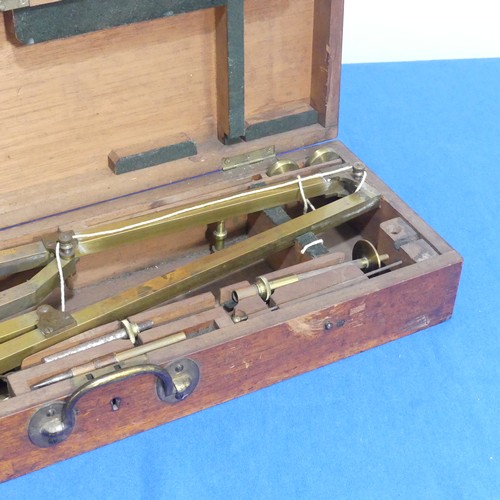 411 - A mahogany cased brass Pantograph, in rectangular fitted box, the pantograph of standard design sign... 