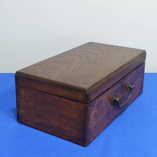 415 - An oak Chest with shell collection, the hinged lid opening to reveal five trays of shells, various s... 