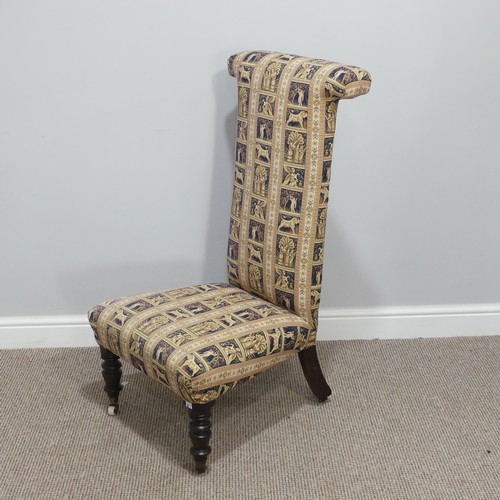 427 - A Victorian Prie Dieu Chair, upholstered in tapestry fabric, W 54cm x H 99cm x D 58cm.... 