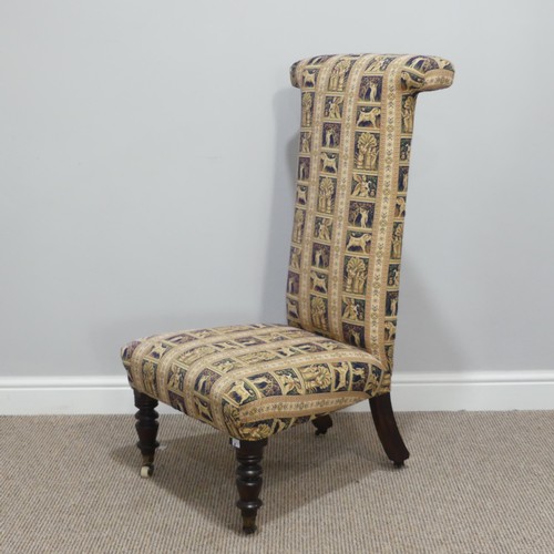 427 - A Victorian Prie Dieu Chair, upholstered in tapestry fabric, W 54cm x H 99cm x D 58cm.... 