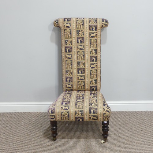 427 - A Victorian Prie Dieu Chair, upholstered in tapestry fabric, W 54cm x H 99cm x D 58cm.... 