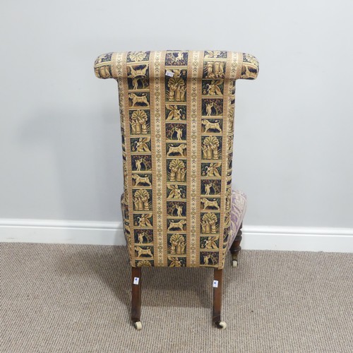 427 - A Victorian Prie Dieu Chair, upholstered in tapestry fabric, W 54cm x H 99cm x D 58cm.... 