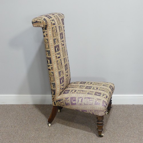 427 - A Victorian Prie Dieu Chair, upholstered in tapestry fabric, W 54cm x H 99cm x D 58cm.... 