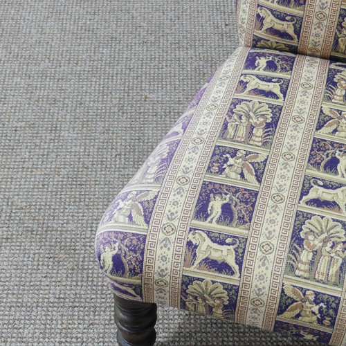 427 - A Victorian Prie Dieu Chair, upholstered in tapestry fabric, W 54cm x H 99cm x D 58cm.... 