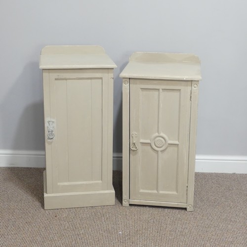 436 - A painted Bedside Pot Cupboard, the door opening to reveal a singular shelf, W 38cm x D 34cm x H 81c... 