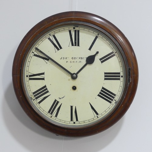 249 - A mahogany circular Wall Clock, signed John Cockburn, Richmond, with painted dial, dial 30cm diamete... 