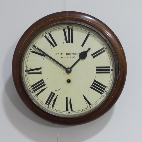 249 - A mahogany circular Wall Clock, signed John Cockburn, Richmond, with painted dial, dial 30cm diamete... 