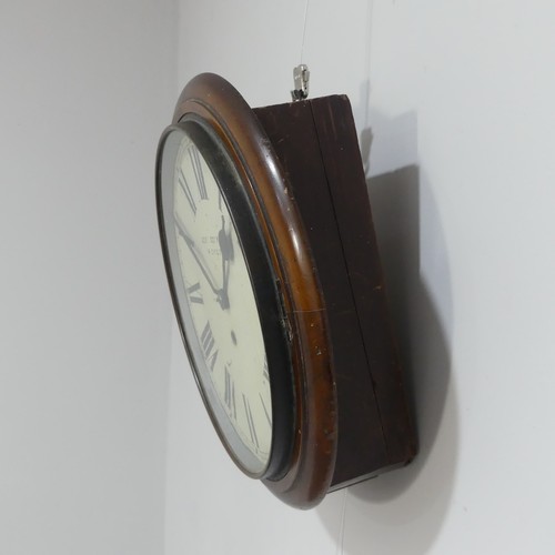 249 - A mahogany circular Wall Clock, signed John Cockburn, Richmond, with painted dial, dial 30cm diamete... 