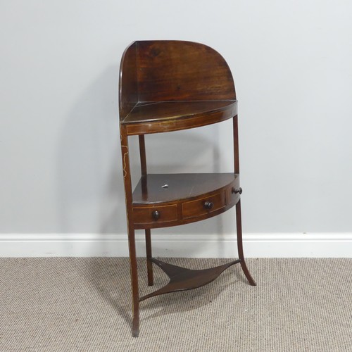 292 - A George III mahogany corner Washstand, with single frieze drawer, W 56cm x D 40cm x H 101cm, togeth... 