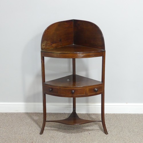 292 - A George III mahogany corner Washstand, with single frieze drawer, W 56cm x D 40cm x H 101cm, togeth... 