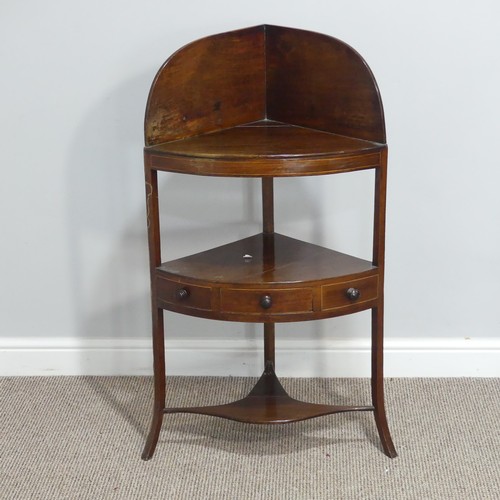 292 - A George III mahogany corner Washstand, with single frieze drawer, W 56cm x D 40cm x H 101cm, togeth... 