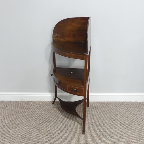 292 - A George III mahogany corner Washstand, with single frieze drawer, W 56cm x D 40cm x H 101cm, togeth... 