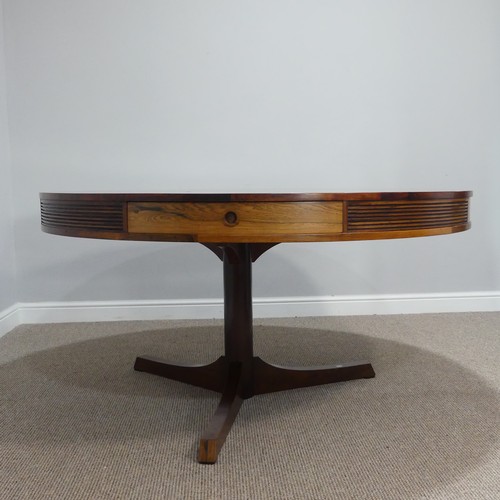 444 - Robert Heritage for Archie Shine, 'Bridgeford' rosewood Drum Table, with four drawers and reeded fri... 