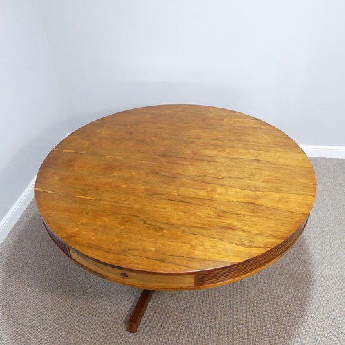 444 - Robert Heritage for Archie Shine, 'Bridgeford' rosewood Drum Table, with four drawers and reeded fri... 