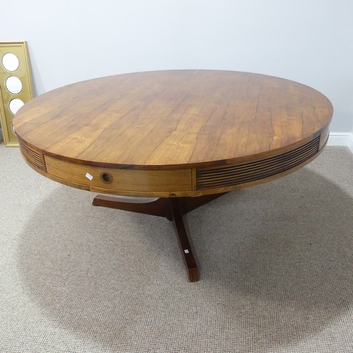 444 - Robert Heritage for Archie Shine, 'Bridgeford' rosewood Drum Table, with four drawers and reeded fri... 