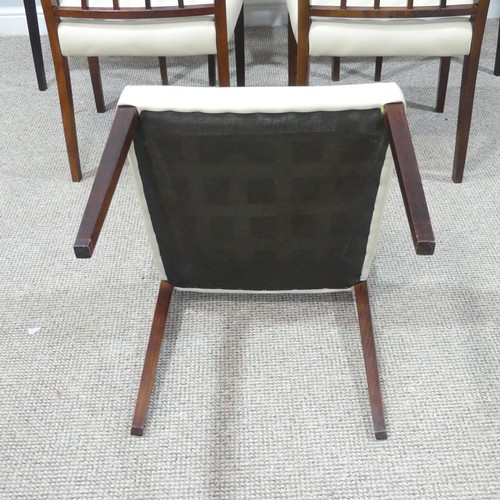 445 - A set of six Robert heritage for Archie Shine 'Dorrington' rosewood Dining Chairs, each with leather... 