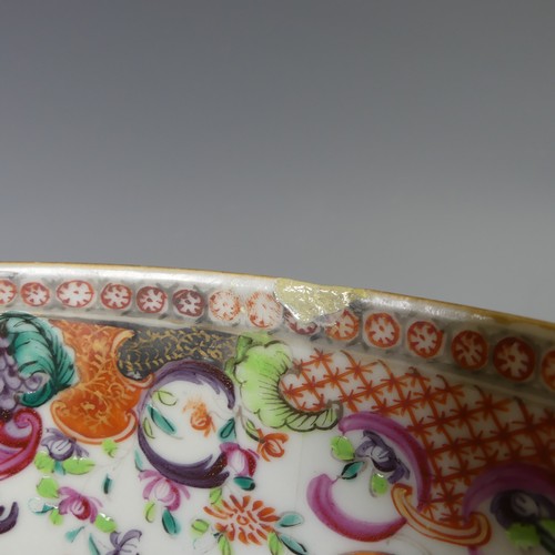 138 - A Chinese mandarin palette porcelain Bowl, the well and exterior painted with panels of figures on t... 