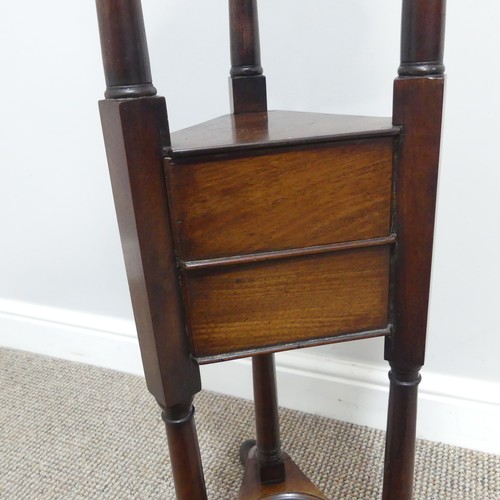 296 - A 19thC Rosewood and Woolwork Hall Chair, with a carved and shaped back rest, spirally turned suppor... 