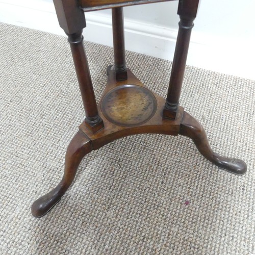 296 - A 19thC Rosewood and Woolwork Hall Chair, with a carved and shaped back rest, spirally turned suppor... 