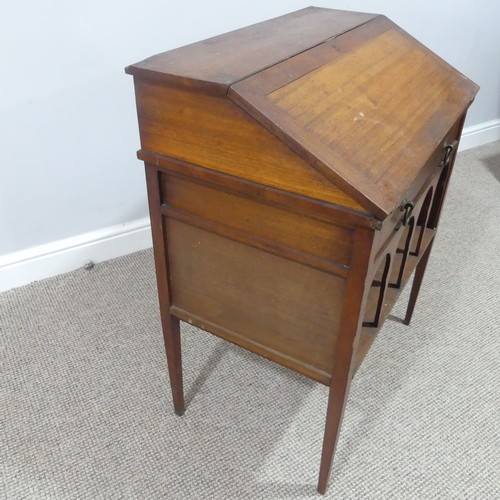 305 - A Liberty & Co Arts and Crafts oak Writing Desk, with fitted fall-front and a single frieze draw... 