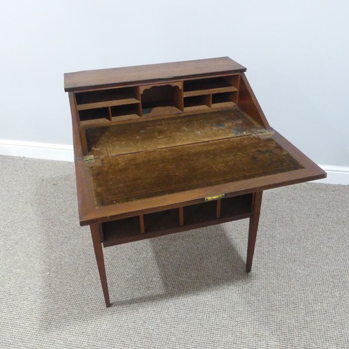 305 - A Liberty & Co Arts and Crafts oak Writing Desk, with fitted fall-front and a single frieze draw... 