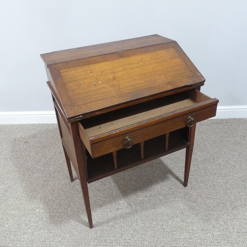 305 - A Liberty & Co Arts and Crafts oak Writing Desk, with fitted fall-front and a single frieze draw... 