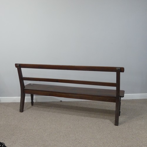 482 - A vintage Refectory Bench, on turned front and square back legs, W 177cm x D 37cm x H 84cm, together... 