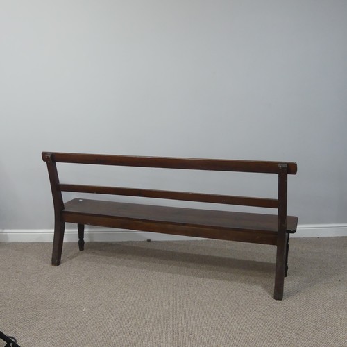 482 - A vintage Refectory Bench, on turned front and square back legs, W 177cm x D 37cm x H 84cm, together... 