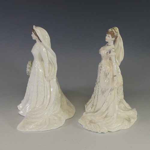 63 - A limited edition Coalport figure of The Queen as a Bride, (2295/7500), together with Queen Mother a... 