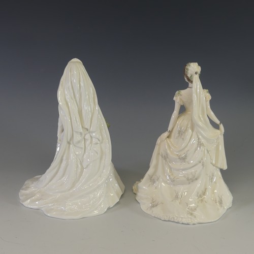 63 - A limited edition Coalport figure of The Queen as a Bride, (2295/7500), together with Queen Mother a... 