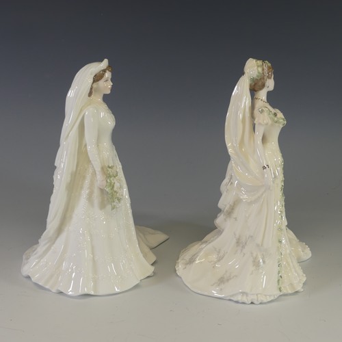 63 - A limited edition Coalport figure of The Queen as a Bride, (2295/7500), together with Queen Mother a... 