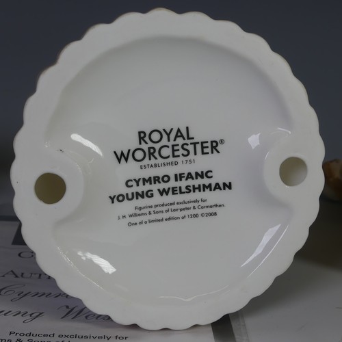 65 - A Royal Worcester limited edition Young Welshman, with certificate of authenticity, together with Ka... 