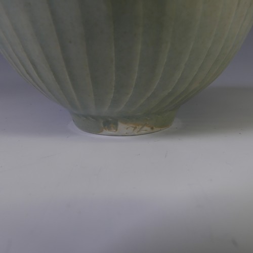 74 - A Leach studio pottery small lobed Bowl, in off-white glaze, with impressed mark near foot, together... 