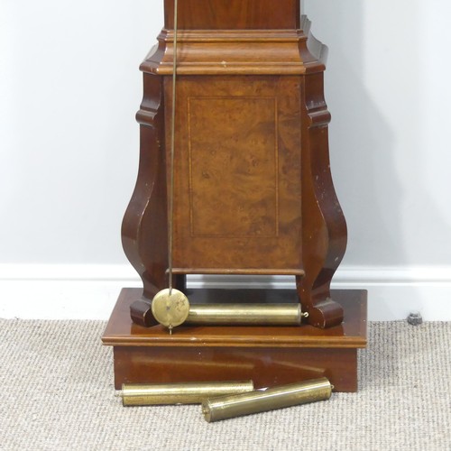 254 - A 20th century John Warmink walnut and mahogany Grandmother clock, the 8-day strike movement with qu... 