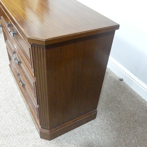 308 - An Oriental hardwood low Chest of Drawers, comprising three long drawers, on plinth base, W 79cm x D... 