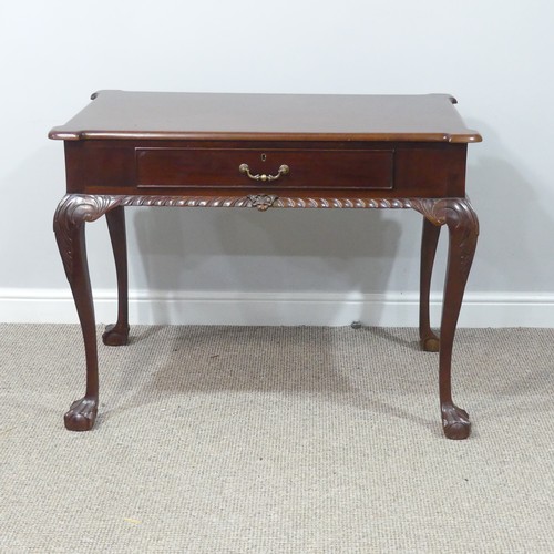 310 - A Georgian-style hardwood Side Table, with shaped rectangular top above a singular frieze drawer, al... 