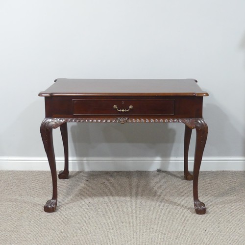 310 - A Georgian-style hardwood Side Table, with shaped rectangular top above a singular frieze drawer, al... 