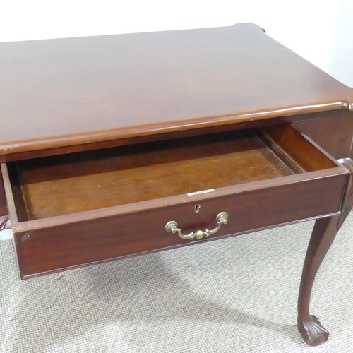 310 - A Georgian-style hardwood Side Table, with shaped rectangular top above a singular frieze drawer, al... 