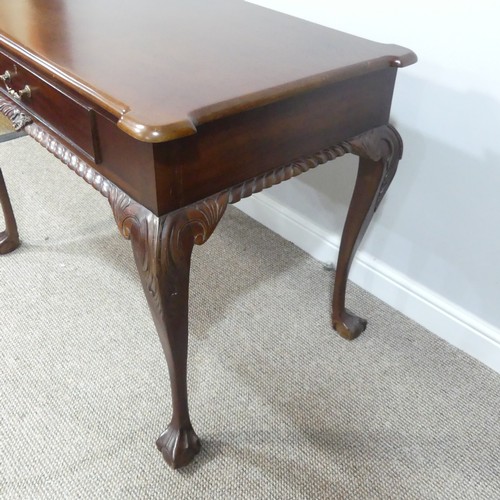 310 - A Georgian-style hardwood Side Table, with shaped rectangular top above a singular frieze drawer, al... 