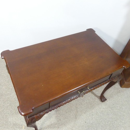 310 - A Georgian-style hardwood Side Table, with shaped rectangular top above a singular frieze drawer, al... 