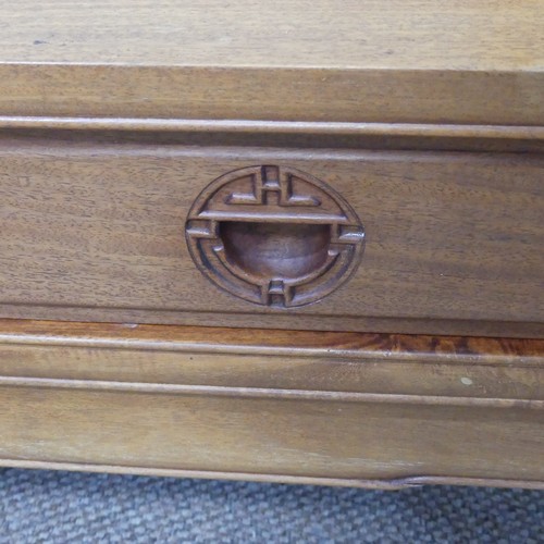 311 - A suite of Oriental hardwood furniture, to include a chest of drawers, a nest of four Tables, W 55cm... 