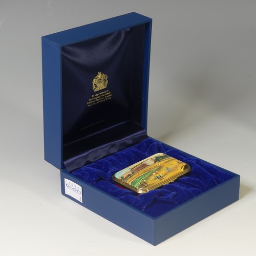 93 - A limited edition Halcyon Days enamel Box, depicting the Taj Mahal, 26/100, together with another sh... 