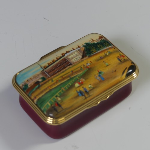 93 - A limited edition Halcyon Days enamel Box, depicting the Taj Mahal, 26/100, together with another sh... 