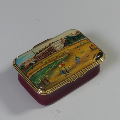 93 - A limited edition Halcyon Days enamel Box, depicting the Taj Mahal, 26/100, together with another sh... 