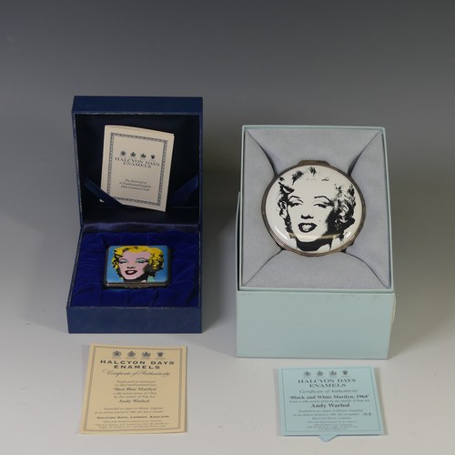 95 - A limited edition Halcyon Days enamel Box, depicting 'Shot Blue Marilyn', 119/500, together with 'Bl... 