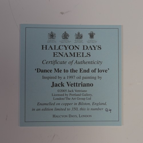 100 - A limited edition Halcyon Days enamel Box, depicting 'Dance me to the end of Love' by Jack Vettriano... 