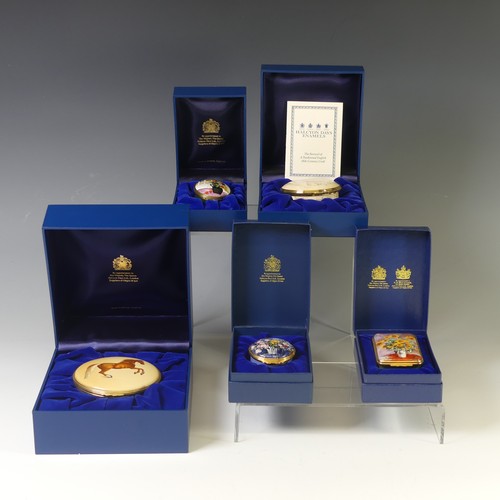 102 - A small quantity of limited edition Halcyon Days enamel Boxes, to include 'Sunflowers' after Monet, ... 