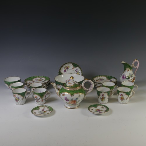 85 - A Dresden part Tea and Coffee Service, to comprise eight Coffee Cups, eight Saucers, Tea Cup, Tea Po... 