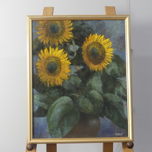 160 - Christine Nisbet (American / British, 1902-1990), Sunflowers, oil on canvas, signed 'Nisbet', artist... 